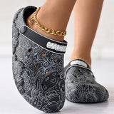themeisles - Multicolor Casual Living Graffiti Patchwork Round Comfortable Shoes