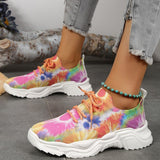 themeisles - Orange Casual Sportswear Patchwork Tie-dye Round Comfortable Out Door Sport Shoes