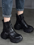 themeisles Round-Toe Hook&Loop Platform Boots
