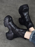 themeisles Round-Toe Hook&Loop Platform Boots