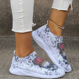 themeisles - Halloween White Casual Patchwork Printing Round Comfortable Shoes