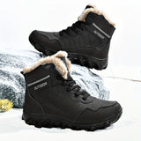 Men's Winter Snow Boots - Waterproof, Anti-Slip & Warm with Plus Velvet Lining for Skiing and Outdoor Activities