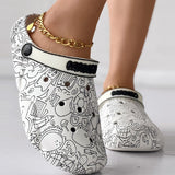 themeisles - Multicolor Casual Living Graffiti Patchwork Round Comfortable Shoes