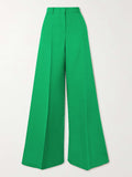themeisles Wide Leg Solid Color Flared Trousers Pants