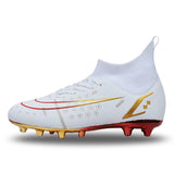High Top Football Boots FG High-end Electroplating Sole Dual Color Football Shoes For Adults Outdoor Anti Slip Training Shoes