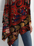 themeisles Floral Printed Loose Long Sleeves High Neck T-Shirts