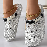 themeisles - Multicolor Casual Living Graffiti Patchwork Round Comfortable Shoes