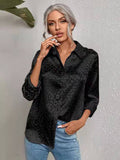 themeisles Urban Leopard Long Sleeves Lapel Blouse