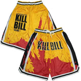 Basketball Shorts KILL BILL BLOOD Four pockets Sewing Embroidery High-Quality Outdoor Sport Shorts Beach Pants Red yellow New