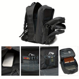 45L Large Capacity Travel Backpack for Men - Spacious 3-Day Pack with DIY Molle System, Fits 17 Inch Laptop, Durable Nylon Material, Hand Washable, Ideal for Travel, Work, Camping, Hunting, Hiking, Sports
