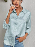 themeisles Urban Leopard Long Sleeves Lapel Blouse