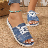 themeisles - Deep Blue Casual Patchwork Round Comfortable Shoes