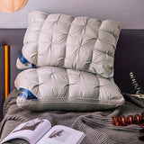 2pcs Twisted flower star hotel high and low pillow, home non-collapse cervical pillow core, washable pillow core, outdoor camping pillow