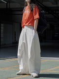 themeisles Split-Joint Solid Color Wide Leg Loose Trousers Casual Pants Bottoms