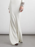 themeisles Long Sleeves Skinny Solid Color High Neck Maxi Dresses