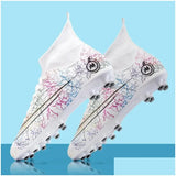 Soccer Shoes Fg/Tf Society Mens Football Boots Grass Anti-Slip Outdoor Training Cleats Futsal Sneakers Children Sports Footwear 240611 Dhroi