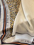 themeisles Vintage Ramie Cotton Leopard Printed Scarf