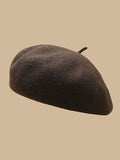 themeisles Simple Keep Warm Solid Color Beret Hats&Caps