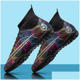 Soccer Shoes Fg/Tf Society Mens Football Boots Grass Anti-Slip Outdoor Training Cleats Futsal Sneakers Children Sports Footwear 240611 Dhroi