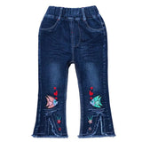 18m-6Years Spring Autumn Little Girls Toddler Baby Jeans Denim Pants Trousers Cowboy Boot Cut 22