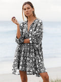 themeisles Fashion Women's Floral Tied Rope Loose Casual Dress Beach Vacation Short Dress