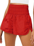 themeisles Women's Summer New Pleated Nylon Fake Two Pieces Yoga Quick Dry Outdoor Sports Solid Color Shorts