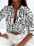 themeisles Spring and Summer Women's Elegant Intellectual Style Shirt Design Sense Single-breasted Niche French Women's Print Shirt Blouse