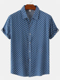 themeisles Summer New Men's Large Size Floral Shirt Youthful Popular Fashion Hawaii Wave Point Short-sleeved Shirt