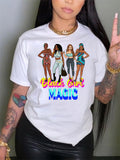 themeisles Women's Printed T-shirt Trendy Hot Girls Short-sleeved Tops Printed Sets of Regular Sleeves Loose Type Female Tops