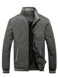 themeisles Casual Solid Color Stand Collar Men's Jacket
