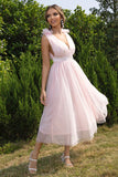 themeisles Tied Ruffle Shoulder Sleeveless Dress