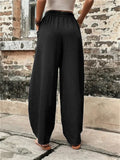 themeisles Women's Wide Leg Pants Trousers Navy Black Light Green Fashion Casual Daily Side Pockets Full Length Comfort Solid Colored S M L XL 2XL