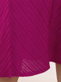 themeisles Solid Color Pleated Embroidered Loose Long Sleeves Round-neck Midi Dresses