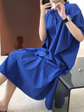 themeisles Original Solid Round-Neck Shirt Dress