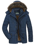 themeisles Men's Winter Jacket Winter Coat Warm Camping & Hiking Zipper Outerwear Clothing Apparel Black khaki Dark Blue