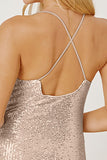 themeisles Sequin Spaghetti Strap Mini Wrap Dress