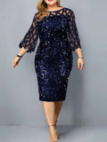 themeisles Individualized Sequin Design Plus Size Women's Dress