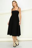 themeisles Get A Clue Tie-strap Midi Dress