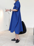 themeisles Original Solid Round-Neck Shirt Dress