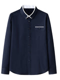themeisles New Business Long-sleeved Shirt Lapel Fashion Casual Slim Non-iron Thin Section Solid Color Men's Shirt