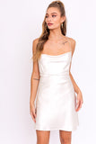 themeisles Cowl Neck Criss-cross Strap Slip Dress