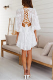 themeisles Chiffon Ruffle Mini Dress