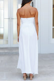 themeisles Ruched Off Shoulder Maxi Dress, Back Zippered