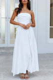 themeisles Ruched Off Shoulder Maxi Dress, Back Zippered