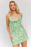 themeisles Halter Cowl Neck Side Shirring Dress