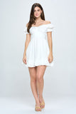 themeisles Off Shoulder Ruffle Mini Dress