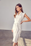 themeisles Sleeveless Button Front Tie Dress