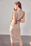 themeisles Sleeveless Button Front Tie Dress