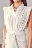 themeisles Sleeveless Button Front Tie Dress