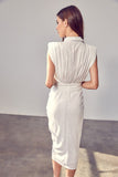 themeisles Sleeveless Button Front Tie Dress